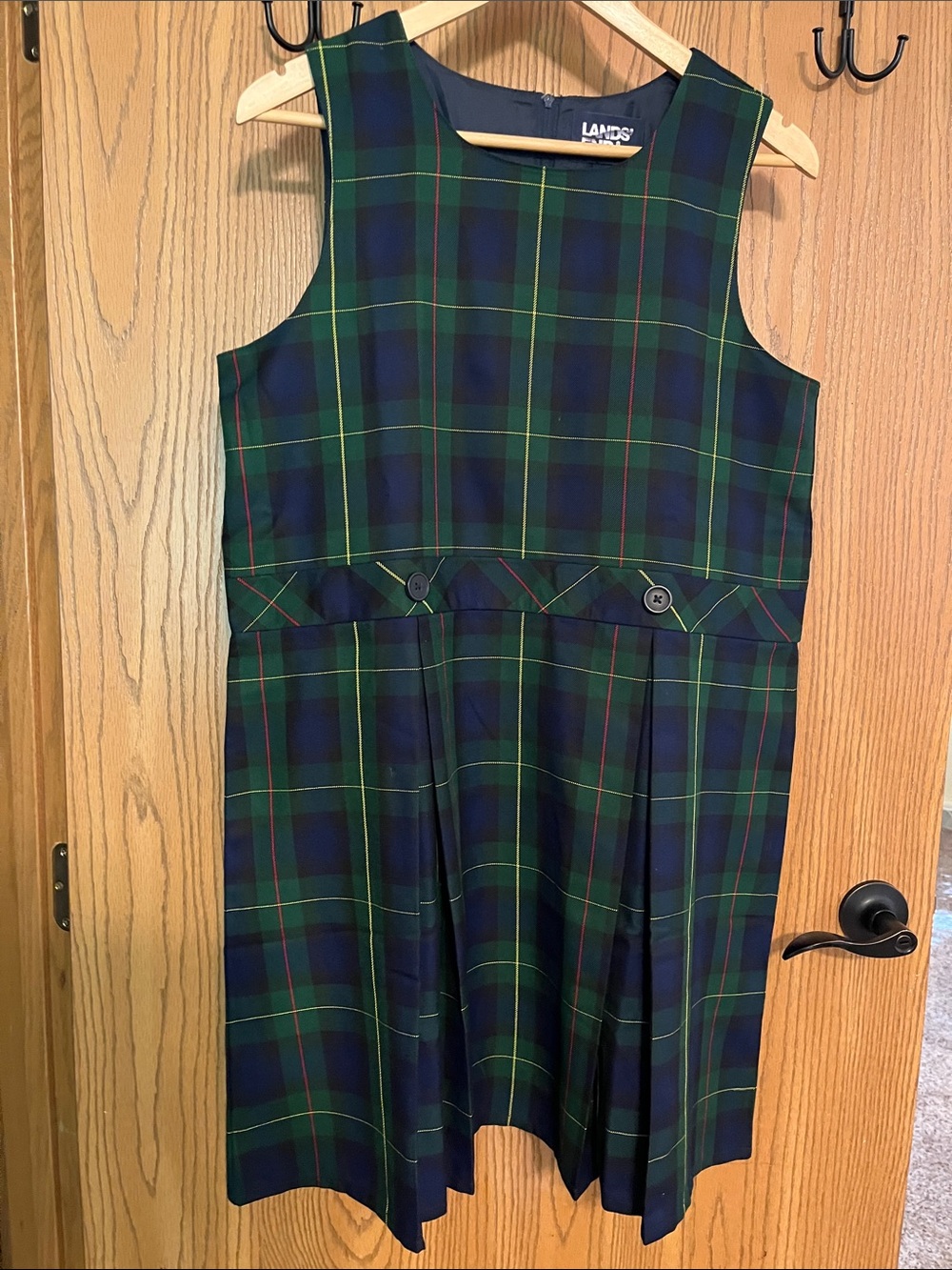 NWOT Lands End Sz 16+ Hunter/Classic Navy Plaid School Jumper Uniform
